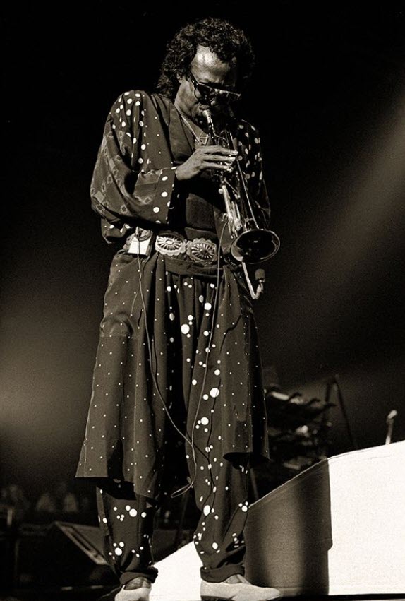 Miles Davis Performing at a stage