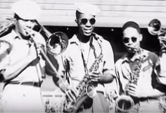 John Coltrane with his band during his navy days