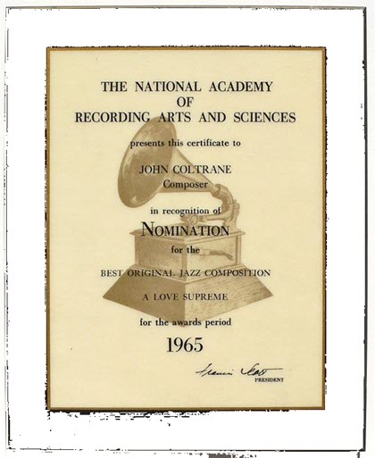 John Coltrane's award