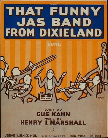 Music cover from 1916. Spellings such as "jas", "jass" and "jasz" were seen until 1918.