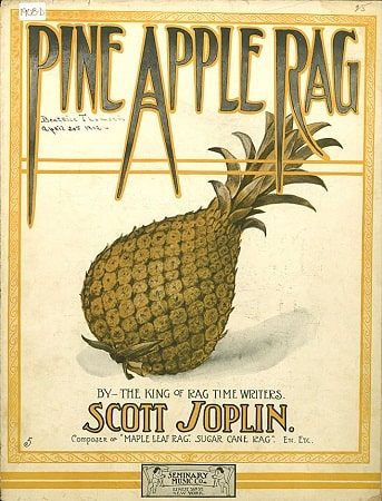 First edition cover of Pine Apple Rag, by Scott Joplin in 1908