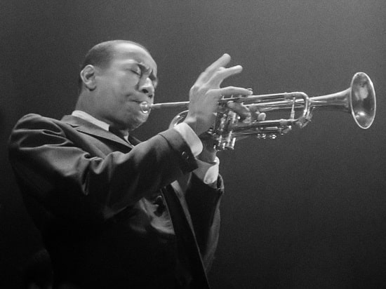 Lee Morgan in 1959 playing the Trumpet